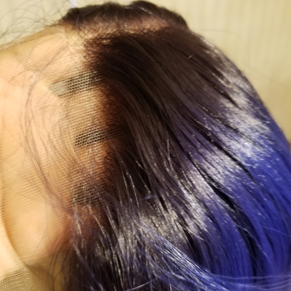Black Blue Lace Front Wig main image 8